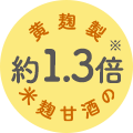 黄麹製米麹甘酒の約1.3倍